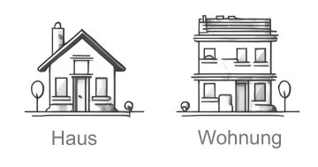 Icon zur Bewertung eines Hauses oder einer Wohnung - hier geht es weiter!